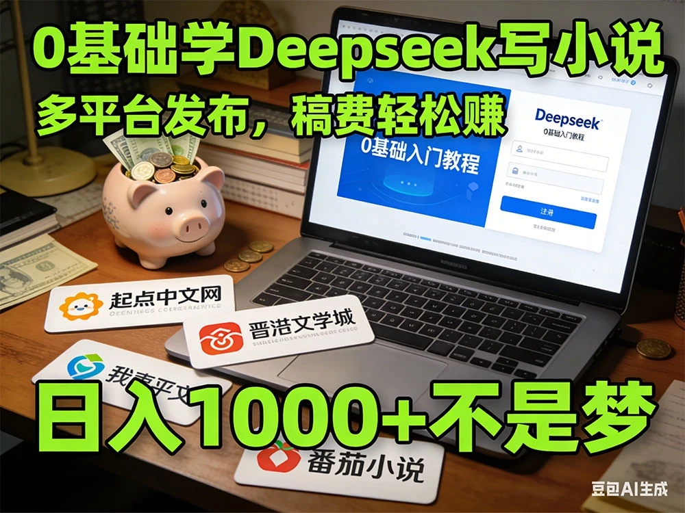 利用 Deepseek 写小说，多平台发布挣稿费，0 基础可学！