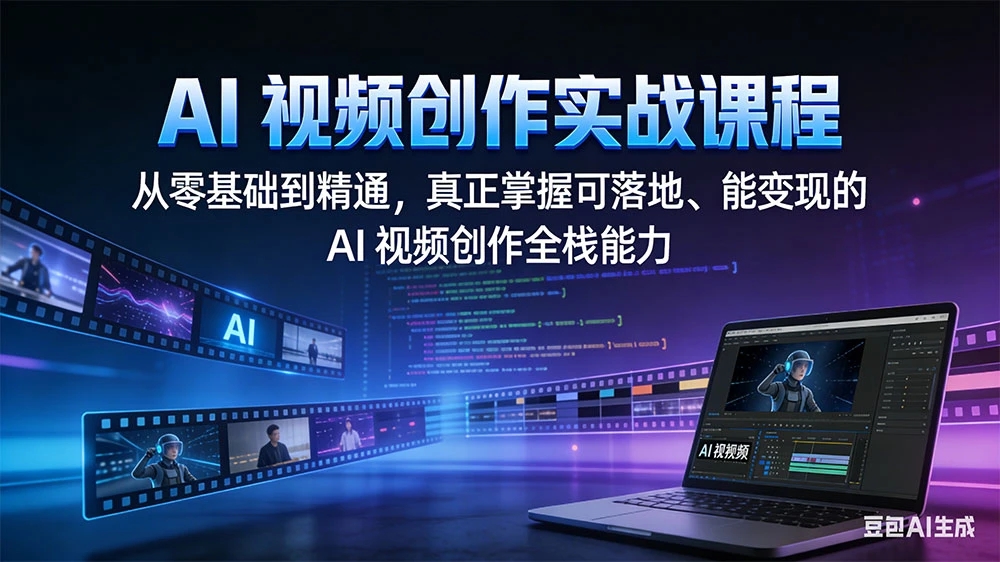 AI 视频创作实战课程：从零基础到精通，真正掌握可落地、能变现的 AI 视频创作全栈能力