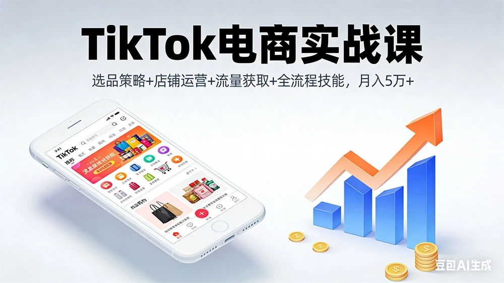 TikTok 电商实战课：选品策略+店铺运营+流量获取+全流程技能